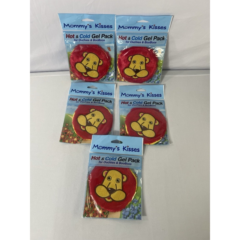 5 Pack DreamTime Spa Comforts Mommy's Kisses Hot And Cold Gel Pack, Lion